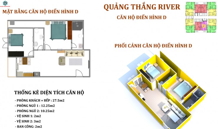 Mở bán chung cư Quảng Thắng River căn rộng 58m 2 mặt thoáng giá chỉ 771tr rẻ nhất Thanh Hóa